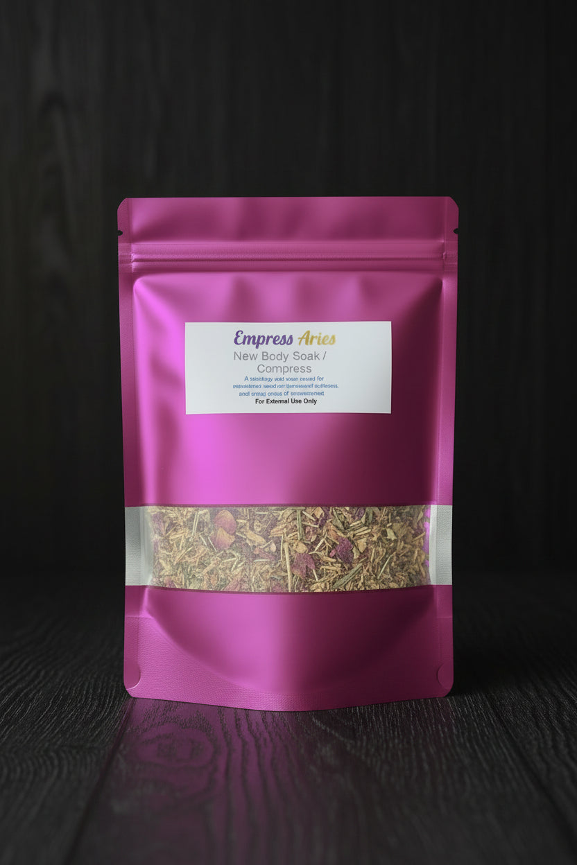 New Body Soak / Compress packaging by Empress Aries